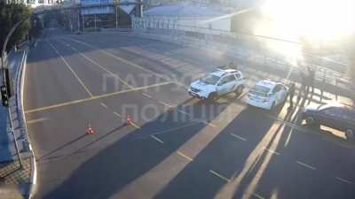 Footage of the police in Kyiv shooting one of the drones