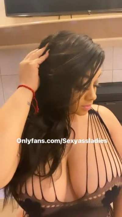 Lady Fe in see thru bodysuit