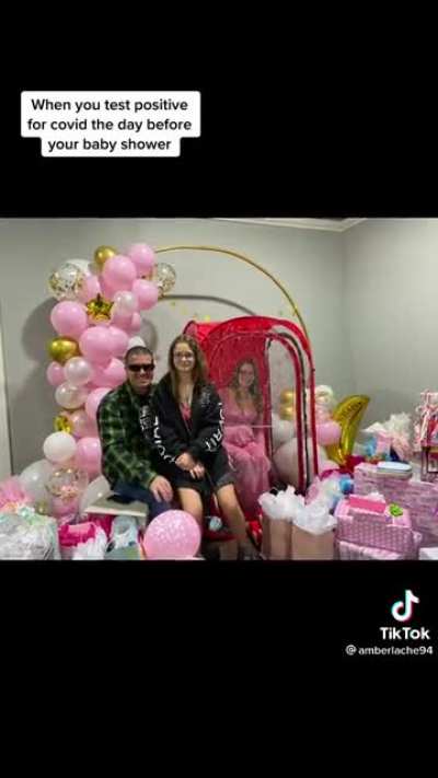 Pregnant woman test positive for covid the day before her baby shower. This was the solution...
