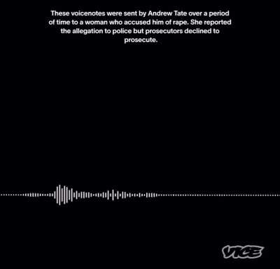 Women shares voice messages Andrew Tate allegedly sent her after allegedly r*ping her.