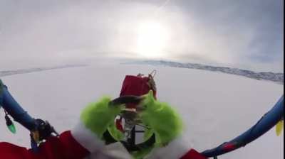 The Grinch testing his new sleigh