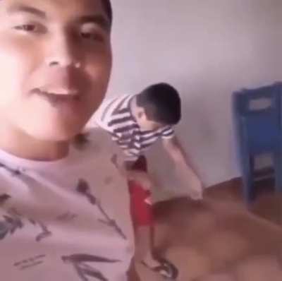 cleaning the floor