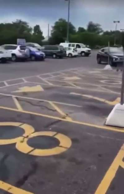 Asshole trying to attack the driver, gets what's coming to him