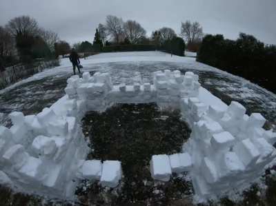 Spent the day building a snow fort, had to leave it when I post the light else would have gone higher! (Unsure if this qualifies so please delete if not)