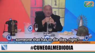 A TV host in Argentina reacts to the news that Queen Elizabeth is dead
