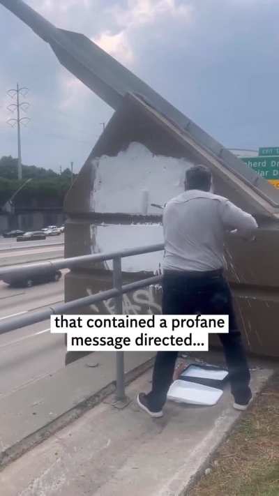 Ted Cruz painted over graffiti about Charlie Kirk in Texas that contained a profane message directed at the late right-wing commentator.