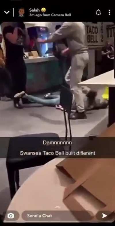 Swinging for a fast food worker....