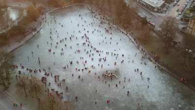 Drone footage from queens park pond