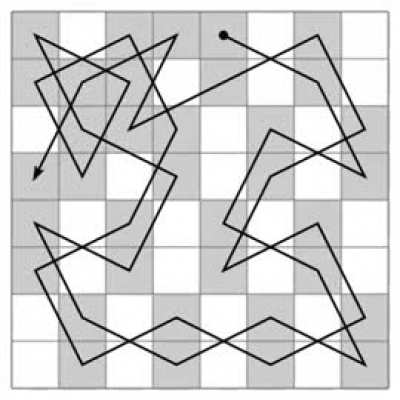 Interesting video of how a knight can jump to every square on the board.