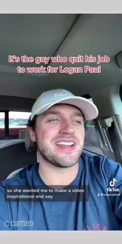 The guy who quit his job to try to work for Logan Paul is making Cameos now 🤦🏼‍♀️