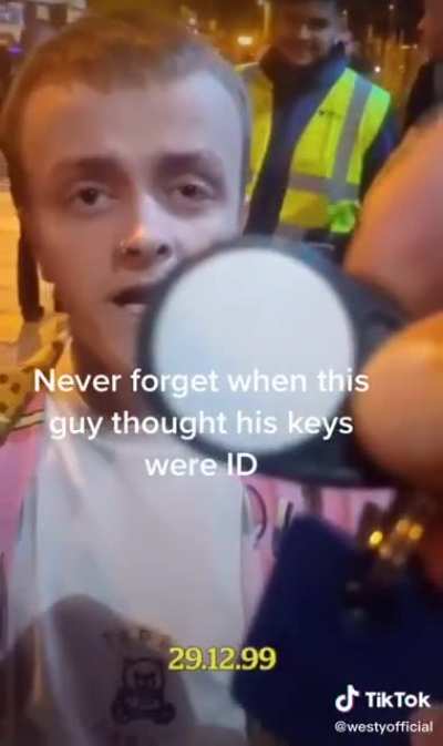 Guy thinks his keys are his ID