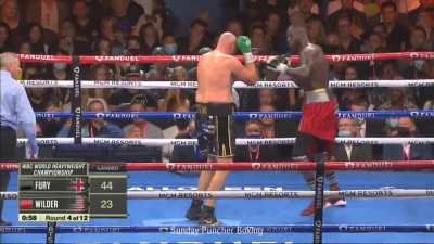Deontay Wilder lands a right hand that ripples through Tyson Fury’s entire body