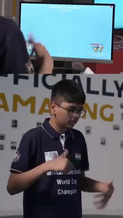 Kid mentally adds 100 four-digit numbers in just 30.9 seconds