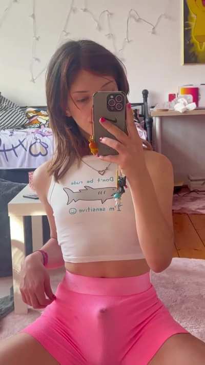 Kleo teasing us with her huge bulge