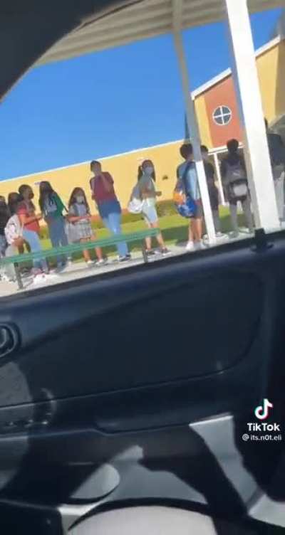 Dropping sister off at school
