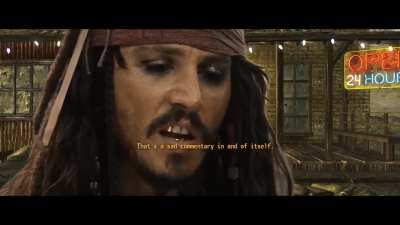 Jack and Barbossa discuss the state of New Vegas.