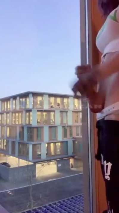 Who wants to help her clean the window?