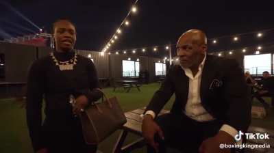 Mike Tyson giving life advice to Claressa Shields
