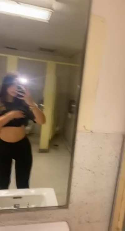 I just couldn't resist getting my tits out, had to go to the school toilet quickly haha... wish you were here with me