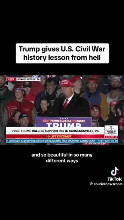 Trump gives U.S. Civil War history lesson from hell