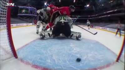 T.J. Brodie scores against the Dallas Stars to make it 0-2