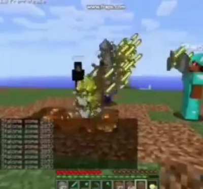 (Reposted from Twitter) Minecraft Steve puking out his whole inventory