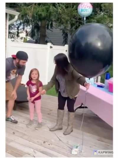 Pure chaos at the gender reveal party