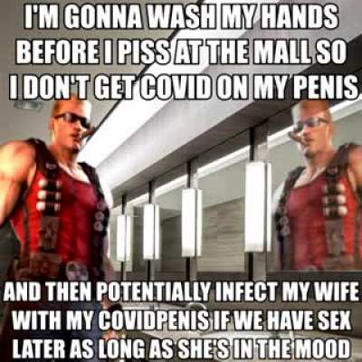 duke nukem avoids the casuality of a covidpenis