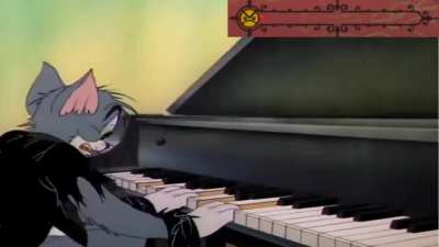 When the conehead groom is about to die but runs back to the piano anyway