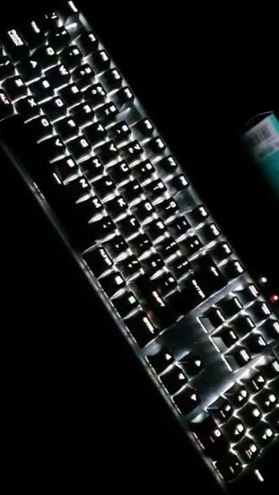 This is what my keyboard looks like when fighting Moon Lord. God bless them for adding Chroma support!