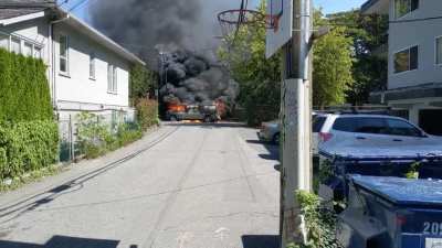 East Van Car Fire Yesterday