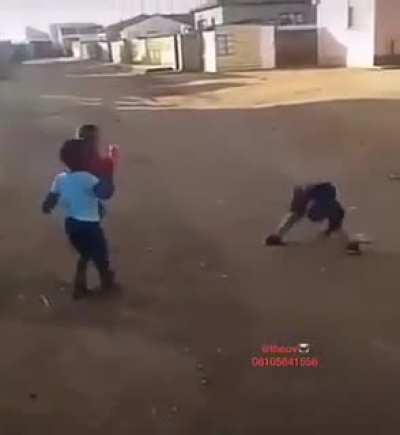 Small ninja git slayed by human catapult