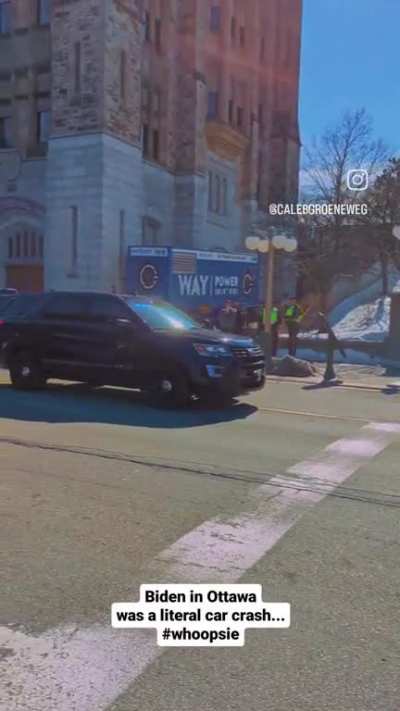 Joe Biden Motorcade Car Crash in Ottawa