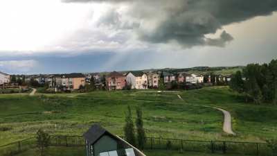 Twistin’ the night away. No funnel cloud but darned close IMO! Taken at Sage Hill about five minutes before the alert.