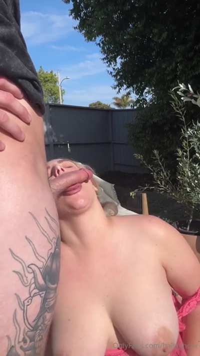 Huge boobs BJ