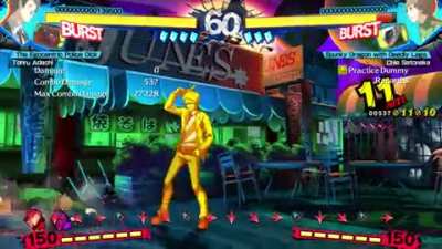 Insane 25 hit Adachi combo in P4AU.