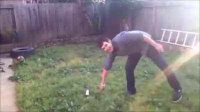 Man vs paint can (battle with knives)