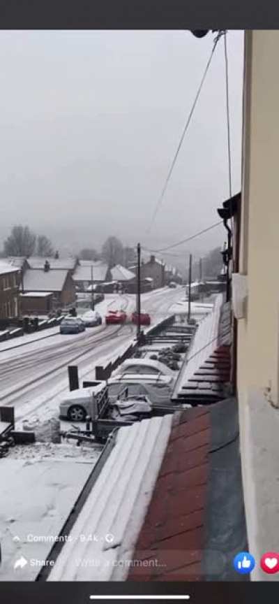 Driving too fast in snow.