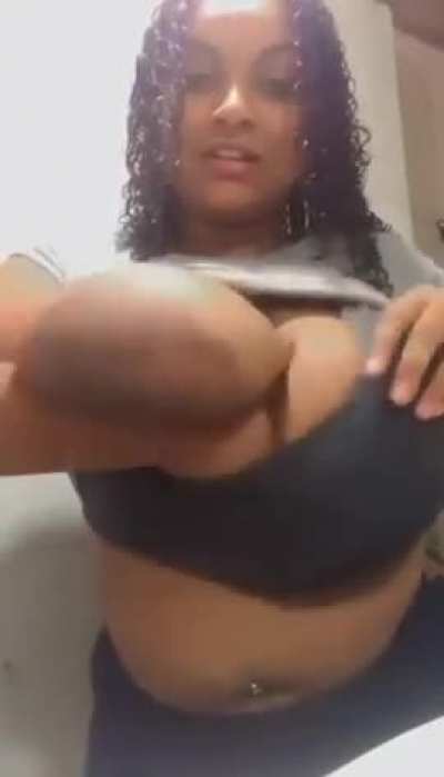 Dont know what she's saying, but her boobs are huge and arealoas are amazing