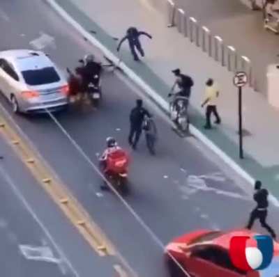 And everyone joins in kicking the shit out of him. Lovely. Gives me hope that we can have world peace after all