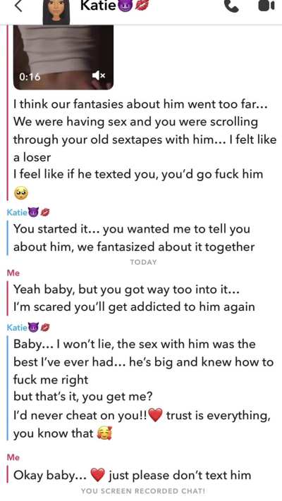 When your fantasies about her ex went too far and she started watching their sextapes even while having sex with you… PART 1.