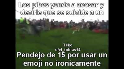 no amigo como te vas a ofender por un meme solo me burle de mi sobrino por poner un estado de sherk cantando she dont give a fo y luego se suicido sos re normi yo soy muy dank edgy no vas a entender mi humor *racismo* yo tomo monster y veo a matias candia