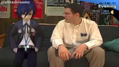Finally the main character in persona 3 meets his hero caw caw