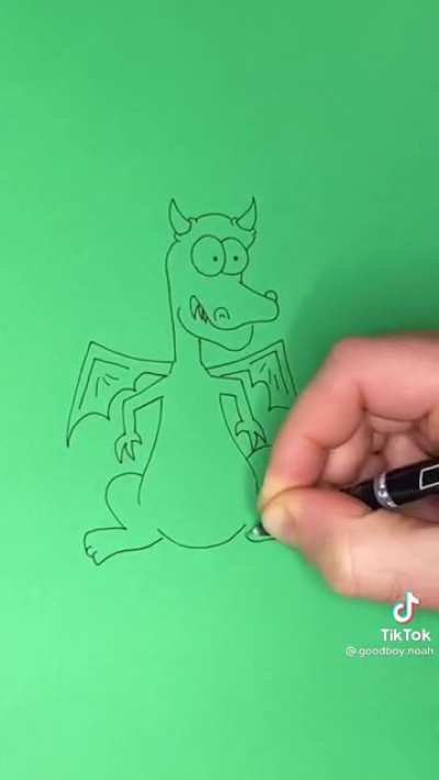 How to draw a dragon with a wagon