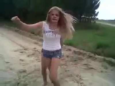 dirt road catfight