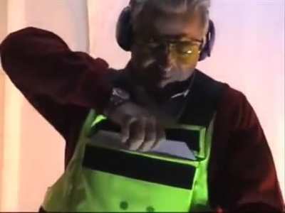 Testing the strength of bullet proof vest with actual people wearing it!