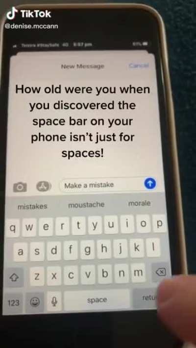 Genuine mobile space bar feature.