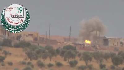 FSA ATGM strike on a Syrian Army tank causing an ammunition cook-off - Aleppo - 9/24/2013