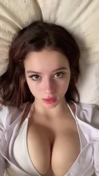 Imagine just being in between that rack and she just looks up at you like this. I’d melt instantly