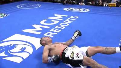 Karl Dargan's counter right uppercut that dropped and hurt Delgado before the TKO